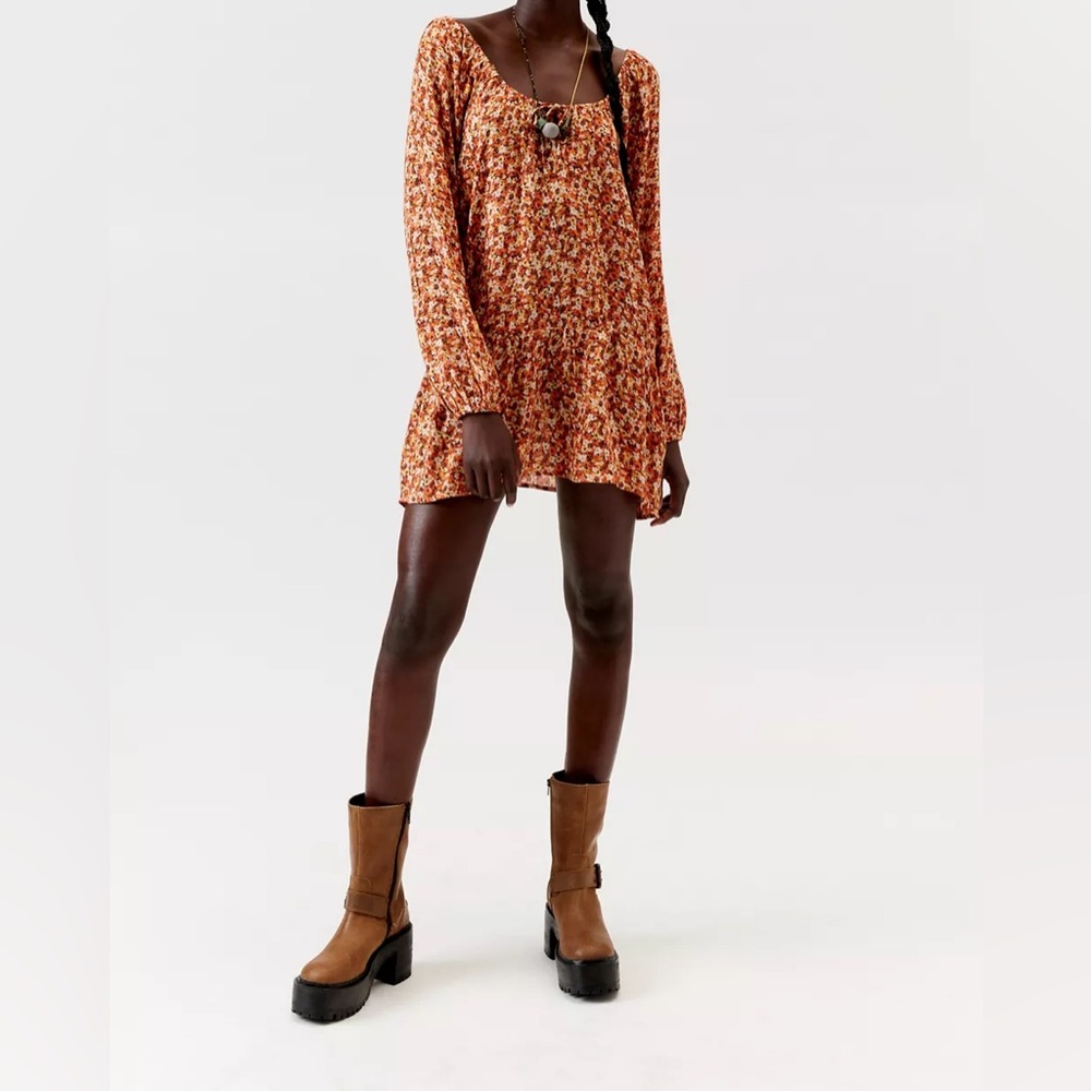Billabong Size S Lucky You Babydoll Mini Summer Dress Mocha Orange Brownā¦